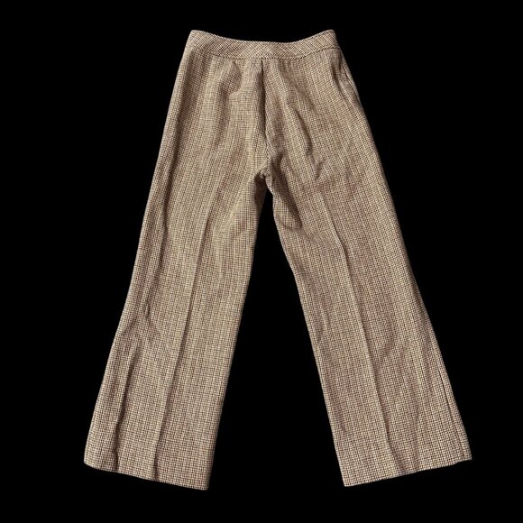 Vintage Womens Pants Tan Brown Houndstooth The Villager USA Union Made Retro - Picture 3 of 9